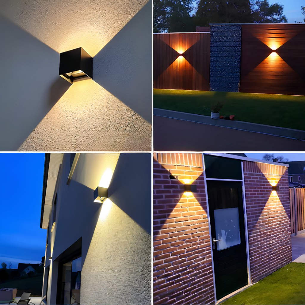 Applique murale extérieure avec faisceau ajustable