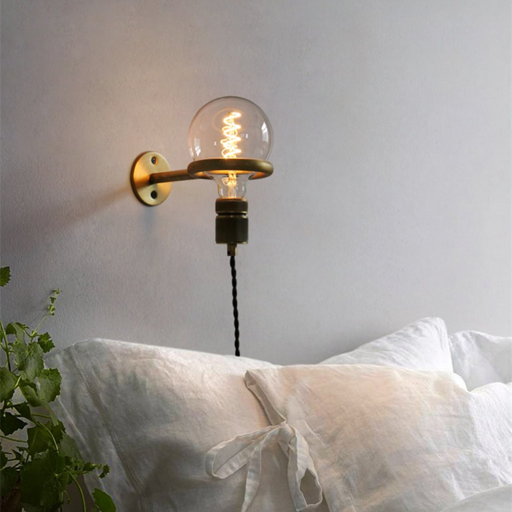 Aplique con cable bombilla estilo vintage